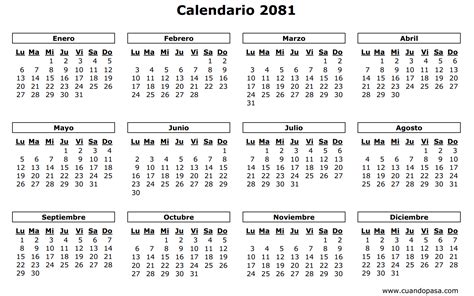 Calendario 2081