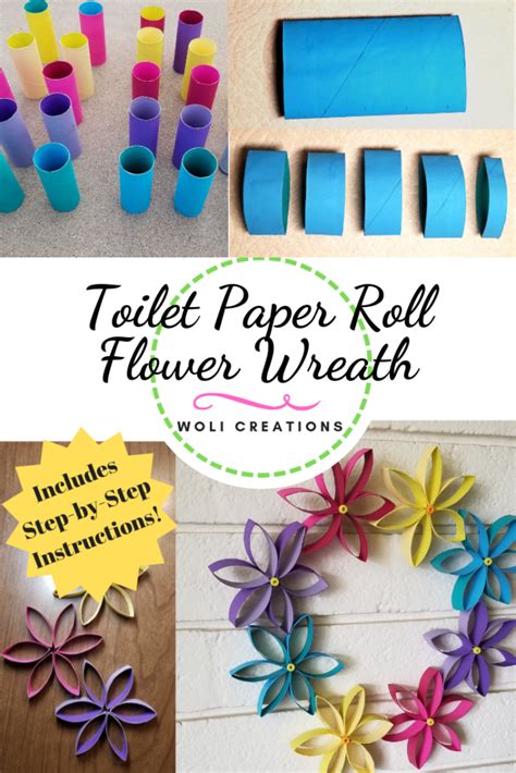 Toilet Paper Roll Flower Wreath Spring Crafts Woli Creations