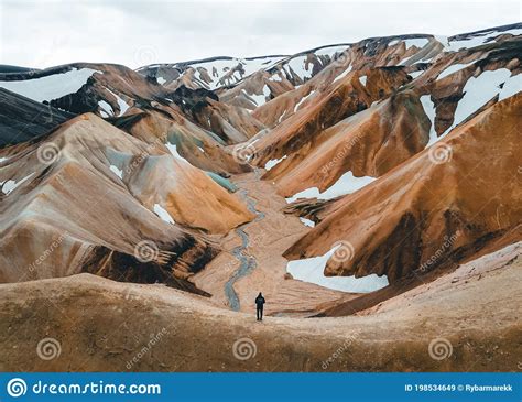 Landmannalaugar Rainbow Mountains From The Birds Eye View Drone