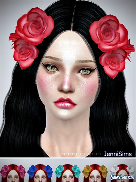 Скачать аксессуар на голову Acc Flower от Jennisims для Симс 4