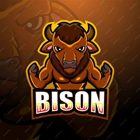 Premium Vector Strong Bison Mascot Esport Illustration