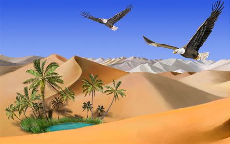 Desert Oasis Wallpaper Wallpapersafari