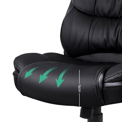 artiss 8 point heated massage office chair vibration executive computer black bunnings australia