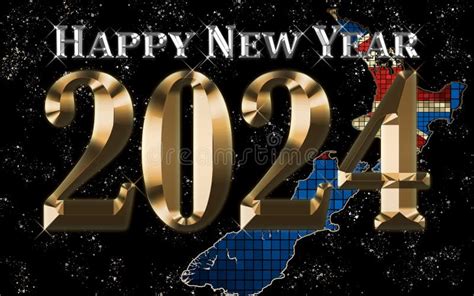 Happy New Year 2024 With Washington Dc Stock Illustration