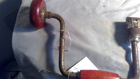 Vintage Antique Hand Crank Brace And Bit Ratchet Drill With Red Etsy