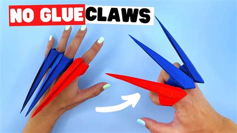 How To Make Retractible Origami Claws Paper Claws Youtube