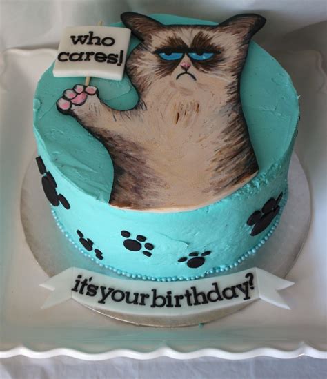 Angry Cat Birthday Cakeits Your Birthdaywho Cares