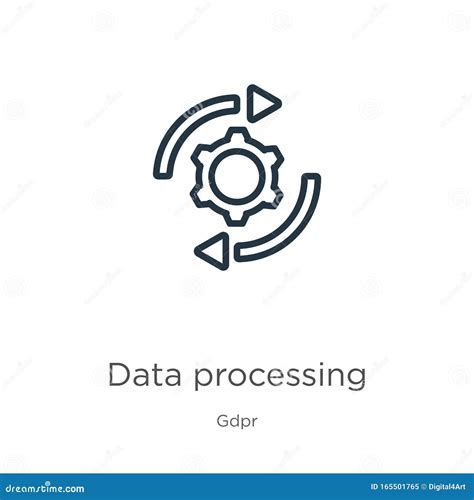 Data Processing Icon Thin Linear Data Processing Outline Icon Isolated