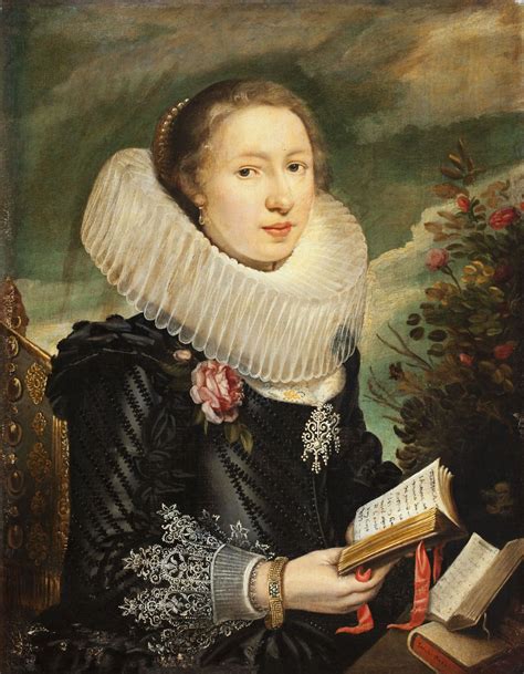 Jeannepompadourportrait Of A Woman Holding A Book By An Anonymous