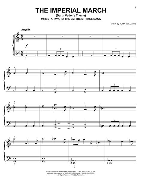Imperial march piano sheet music easy new star wars episode. The Imperial March (Darth Vader's Theme) - John Williams