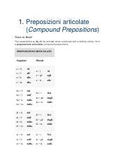Italian Assign Final Docx 1 Preposizioni Articolate Compound