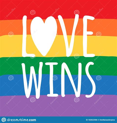 Vector Lgbt Pride Quote With Rainbow Flag Heart Stock Illustration