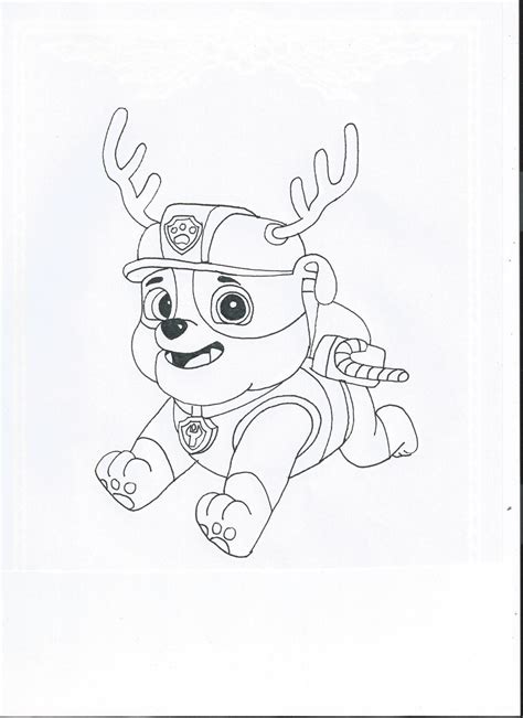 Paw Patrol Coloring Pages Christmas Sketch Coloring Page
