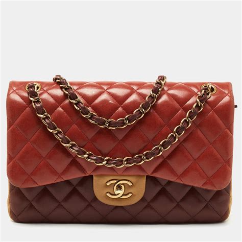 Chanel Tricolor Quilted Leather Jumbo Classic Double Flap Bag Chanel