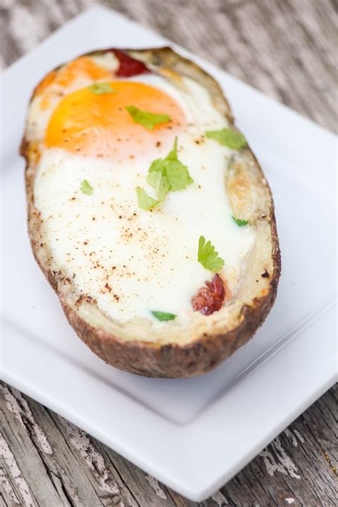 Egg Stuffed Baked Potato Skins Daily Dish Recipes