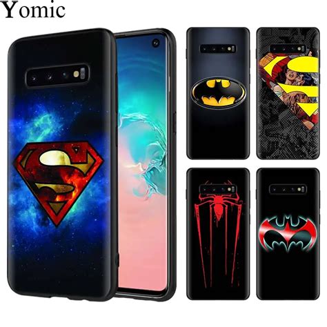 Marvel Superheroes Logo Black Phone Cases For Samsung Galaxy S10 S10e S7 S8 S9 S10 Plus S7edge