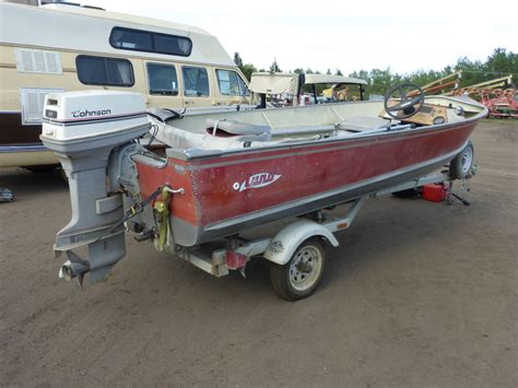 1982 Lund 14 Aluminum Fishing Boat And 1982 Shore Trailer