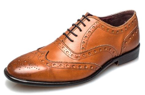 London Brogues Mens Leather Sole Bucanon Brogue Oxford Shoes Ebay
