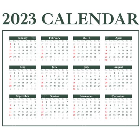 2023 Calendar Simple Lunar Green Minimalist 2023 Calendar 2023