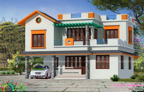 2390 Sq Ft Mixed Roof 4 Bedroom House Kerala Home Design And Floor