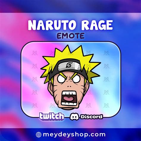 Naruto Rage Emote Twitch Discord Streaming Streamer Etsy