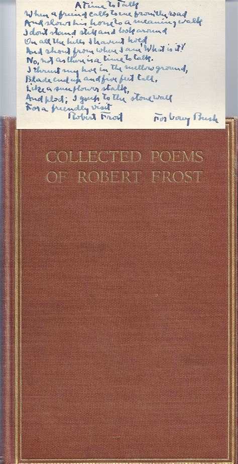 Collected Poems Of Robert Frost With Autograph Manuscript Poem Signed