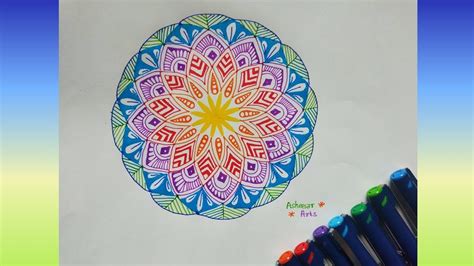 How To Draw Rainbow Mandala Art Creative Mandala Art For Beginners