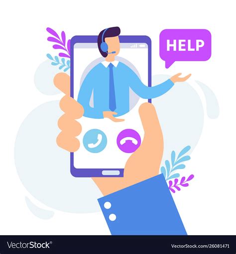 Personal Assistant Service Virtual Technical Vector Image