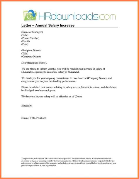 salary increment letter format  employer copy  template
