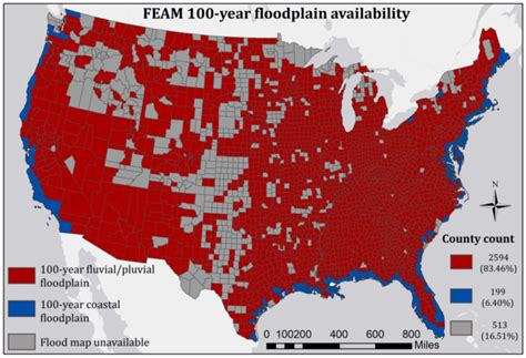Fema 100 Year Floodplain Availability In Conus At County Level Fema