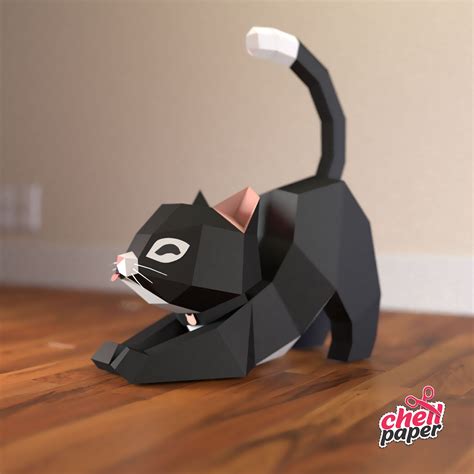 Cat Papercraft Paper Sculpture Cat Sculpture Paper Art Cat Art