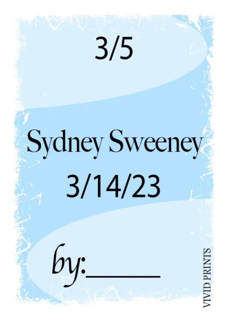 Sydney Sweeney Superstar Modelactress Diva 35 Aceo Art Print Card Bymarci 999 Picclick