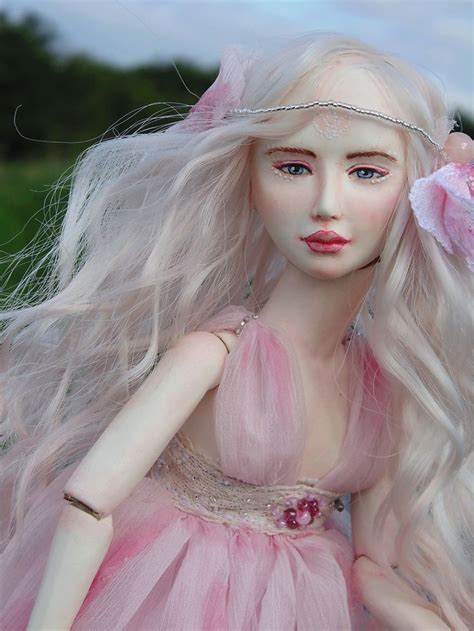 Ooak Art Doll Pink Lotus 40 Cm Ooak Doll Art Doll Fairy Flower