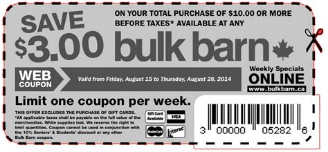 Bulk Barn Canada Printable Coupon: Save $3.00 Off Your Purchase of $10 ...