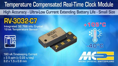 Micro Crystal Rv 3032 C7 Real Time Clock Module Successfully Validated To Operate Up To 105°c