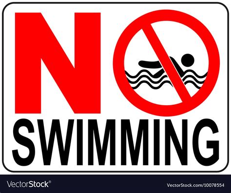 No Swimming Warning Signs Royalty Free Vector Image