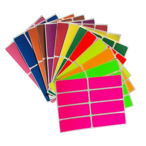 Colored Label Sticker Rectangle In 13 Colors 1 X 3 Inch Writable Labels
