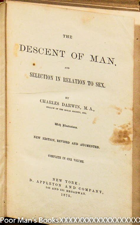 The Descent Of Man And Selection In Relation To Sex By Charles Darwin