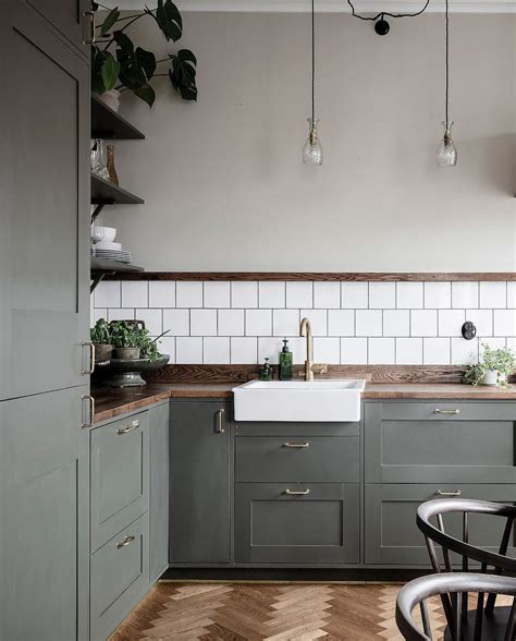 Kitchen In Olive And Dark Wood Via Coco Lapine Design Blog Interior