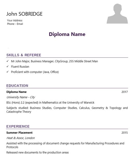A grad resume for your first job? College Student CV Template