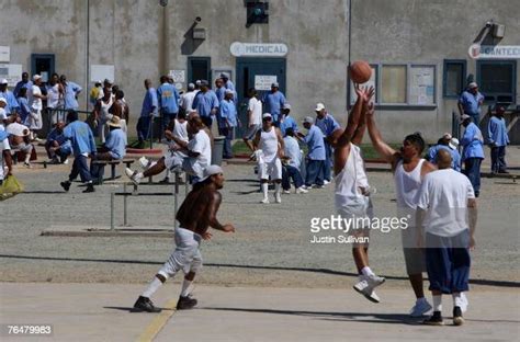 Inmates At The Mule Creek State Prison Exercise In The Yard August