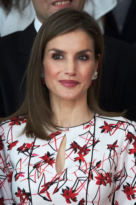 Queen Of Versatile Letizia Of Spain Goes Classic In Red Floral Dress