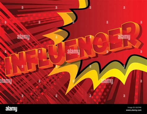Influencer Vector Illustrated Comic Book Style Phrase On Abstract