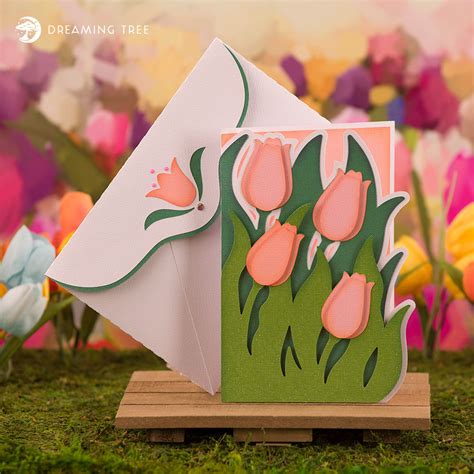 Tulip Greeting Card Svg Svg Files For Cricut And Silhouette