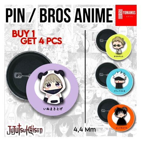 Jual Pin Anime 1 Set Isi 4 Pcs Pin Bulat Anime Bross Anime Pin