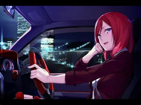 1047185 Redhead Anime Anime Girls Short Hair Car Vehicle Love