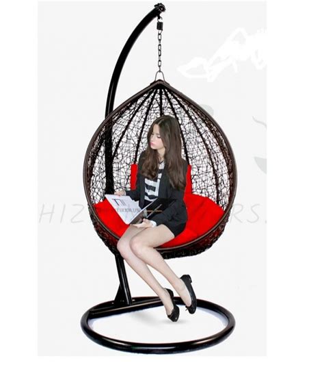 Hanging Swing Chair Adult Jhoola Egg Shape Rattan Patio Swing Jhula