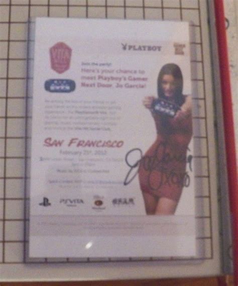 PLAYbabe PLAYMATE JO GARCIA JUMBO AUTOGRAPHED ADVERTISEMENT CARD Antique Price Guide Details Page