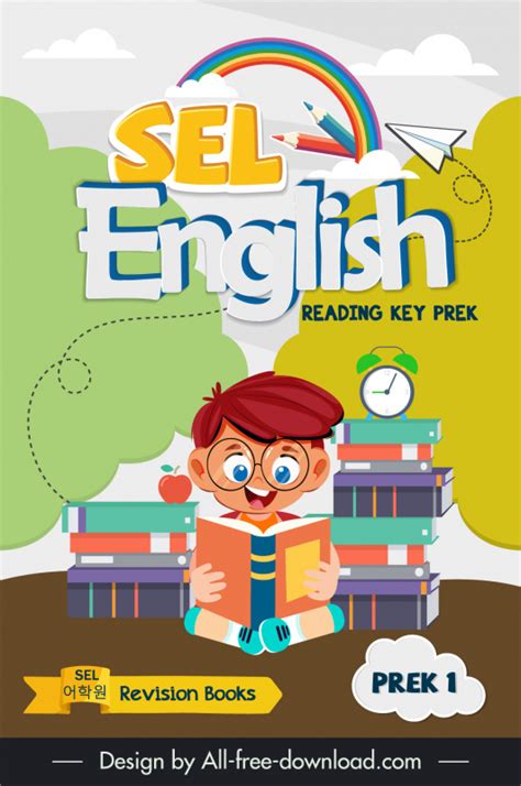 Book Cover English Learning Sel Kids Vectors Free Download Graphic Art