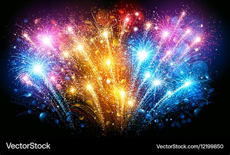 Colorful Fireworks Royalty Free Vector Image Vectorstock